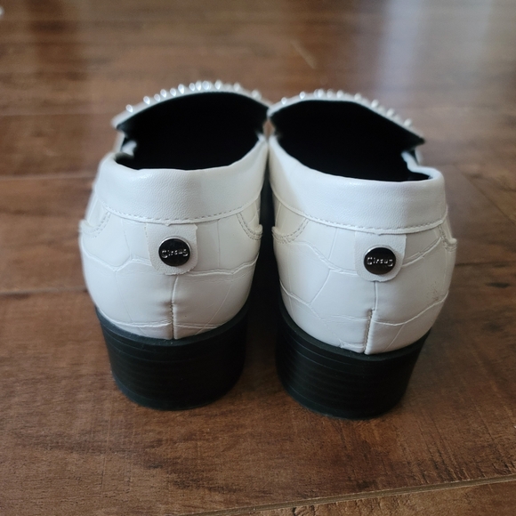 Circus by Sam Edelman Loafers Flats Croc Embossed Studs White Size 9 - Picture 5 of 12
